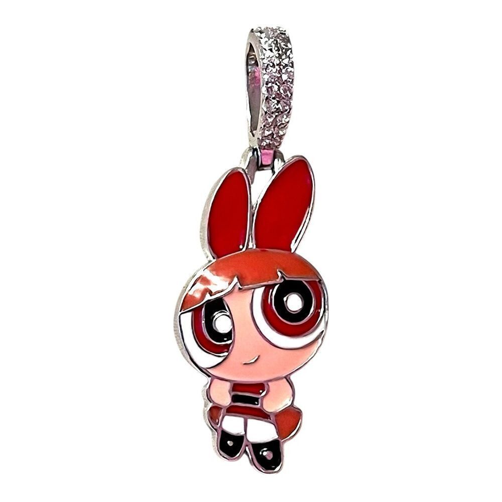 Sterling Silver Enamel Blossom PowerPuff Girls Pendant